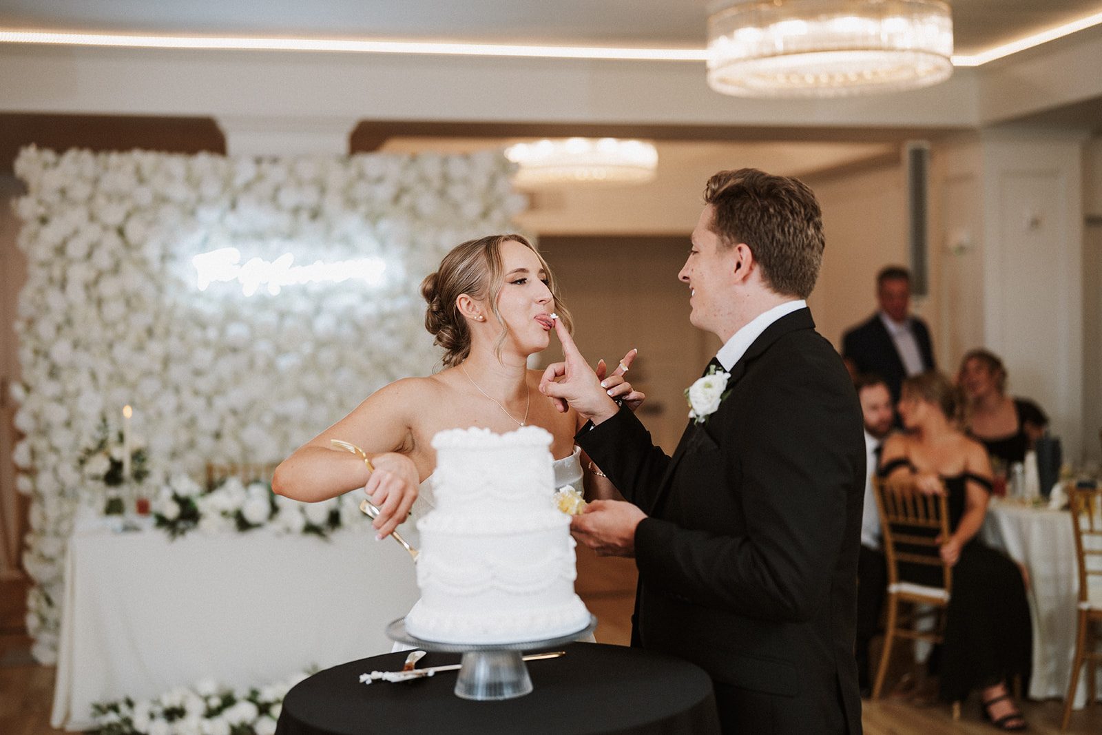 Guests dancing at a Melrose Abbey wedding reception